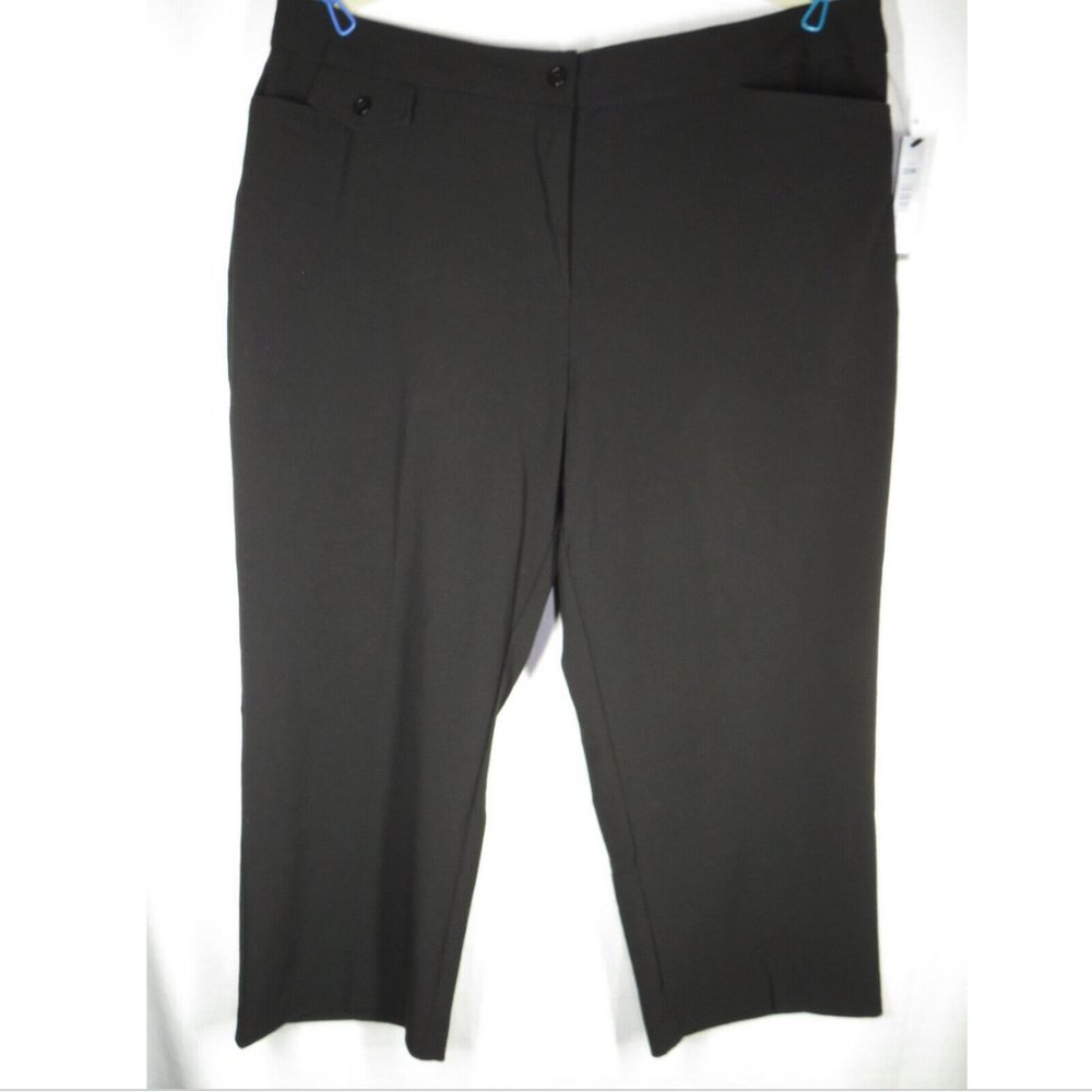 Courtenay Women's Black Dressy Capri Pants, Pockets, Plus Size 20W